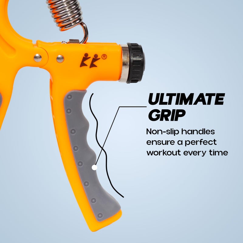 KONEX Adjustable Hand Gripper Strengthener for Men & Women | Hand Exercise Equipment for Home and Gym Workouts (With Counter, Orange) - Image 5